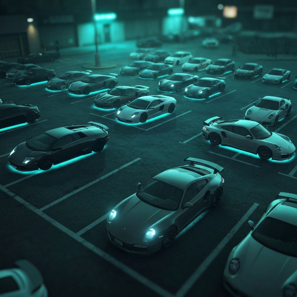 Bilträff gemenskapsevent på natten